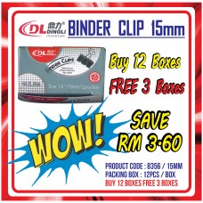 Ding Li Binder Clip 15mm 12pcs/box (12Boxes Free 3Boxes)